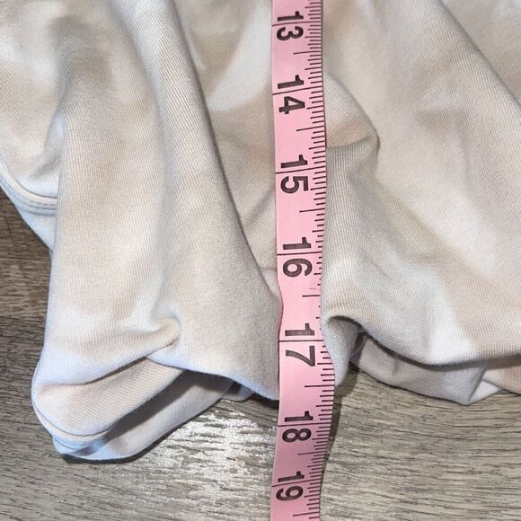 Lululemon Athletica Womens Cropped Long Sleeve Bubble Hem Hoodie Beige‎ Size 12 - Picture 11 of 11